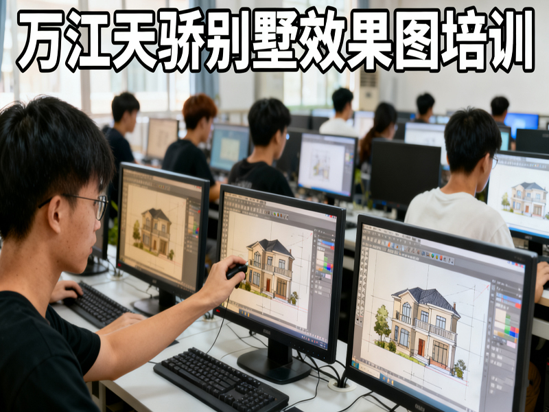 东莞万江天骄职校别墅效果图培训 